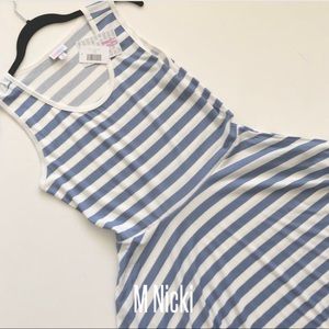 Lularoe Nicki Tank Dress BNWT Blue and White